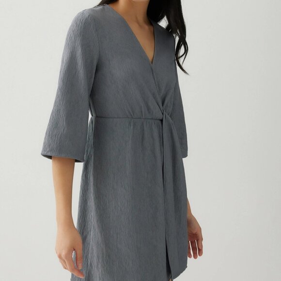 Love Bonito Blue Gray Slate 3/4 Sleeve Dress - Picture 4 of 9